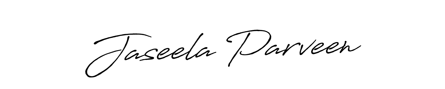 How to make Jaseela Parveen name signature. Use Antro_Vectra_Bolder style for creating short signs online. This is the latest handwritten sign. Jaseela Parveen signature style 7 images and pictures png