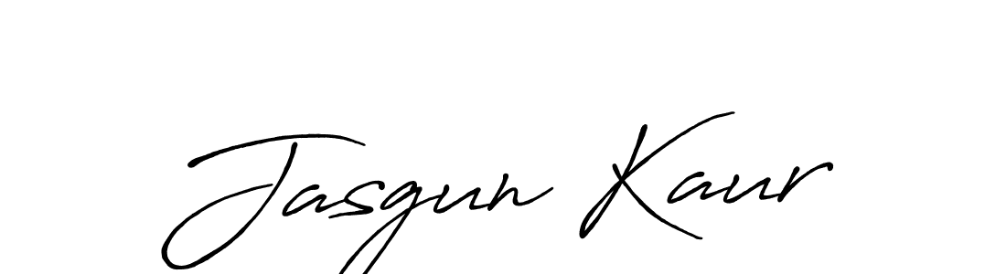 Design your own signature with our free online signature maker. With this signature software, you can create a handwritten (Antro_Vectra_Bolder) signature for name Jasgun Kaur. Jasgun Kaur signature style 7 images and pictures png