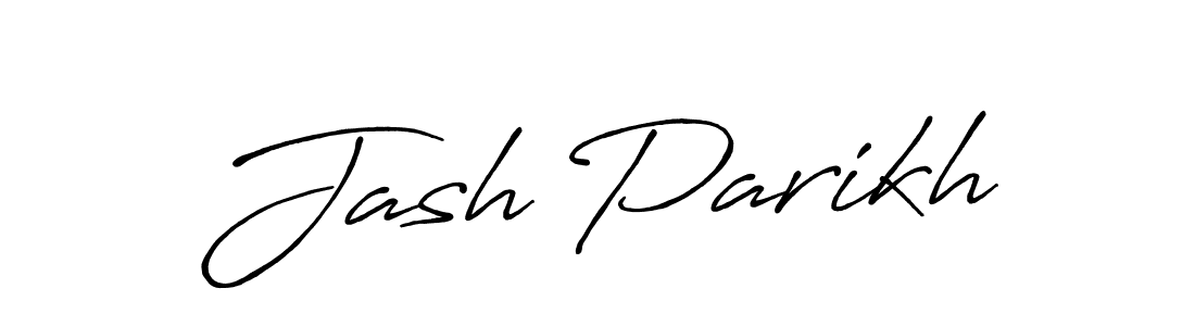 Jash Parikh stylish signature style. Best Handwritten Sign (Antro_Vectra_Bolder) for my name. Handwritten Signature Collection Ideas for my name Jash Parikh. Jash Parikh signature style 7 images and pictures png