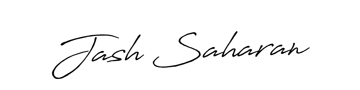 How to make Jash Saharan name signature. Use Antro_Vectra_Bolder style for creating short signs online. This is the latest handwritten sign. Jash Saharan signature style 7 images and pictures png