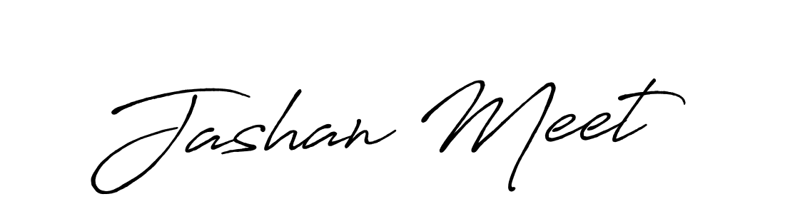 Jashan Meet stylish signature style. Best Handwritten Sign (Antro_Vectra_Bolder) for my name. Handwritten Signature Collection Ideas for my name Jashan Meet. Jashan Meet signature style 7 images and pictures png