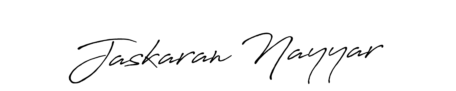 How to make Jaskaran Nayyar name signature. Use Antro_Vectra_Bolder style for creating short signs online. This is the latest handwritten sign. Jaskaran Nayyar signature style 7 images and pictures png