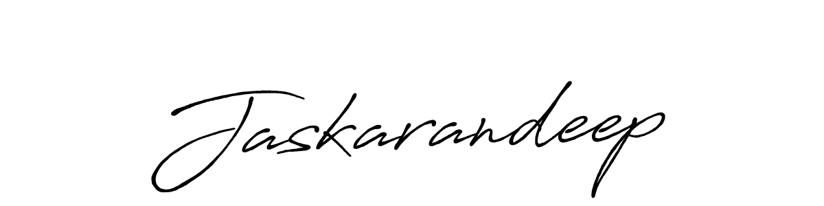 Make a beautiful signature design for name Jaskarandeep. With this signature (Antro_Vectra_Bolder) style, you can create a handwritten signature for free. Jaskarandeep signature style 7 images and pictures png