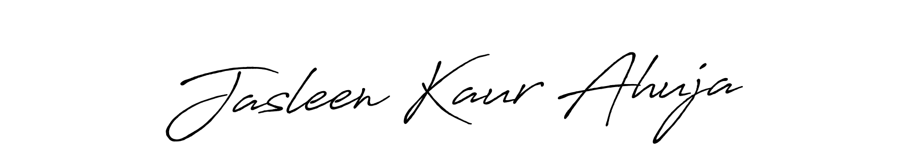 Create a beautiful signature design for name Jasleen Kaur Ahuja. With this signature (Antro_Vectra_Bolder) fonts, you can make a handwritten signature for free. Jasleen Kaur Ahuja signature style 7 images and pictures png