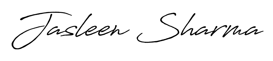 A sleek calligraphic signature for name Jasleen Sharma utilizing Antro_Vectra_Bolder styling. Great for adding personal signatures to photos and art. Jasleen Sharma signature style 7 images and pictures png