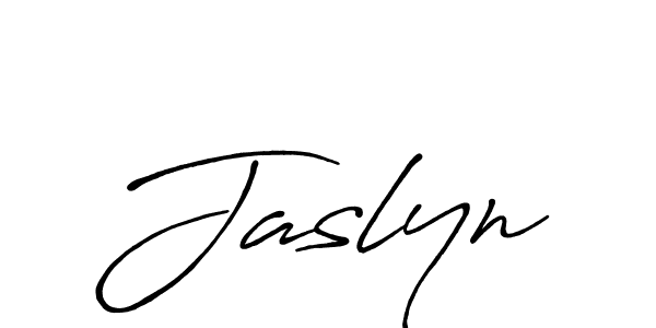 Create a beautiful signature design for name Jaslyn. With this signature (Antro_Vectra_Bolder) fonts, you can make a handwritten signature for free. Jaslyn signature style 7 images and pictures png