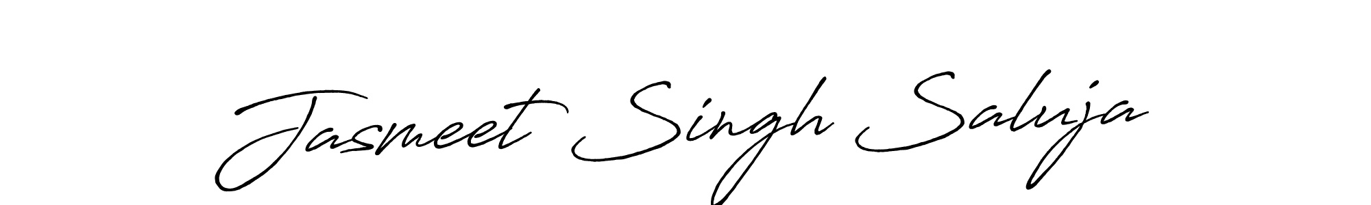 Make a beautiful signature design for name Jasmeet Singh Saluja. With this signature (Antro_Vectra_Bolder) style, you can create a handwritten signature for free. Jasmeet Singh Saluja signature style 7 images and pictures png