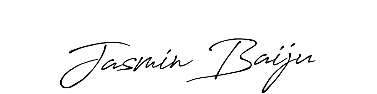 Create a beautiful signature design for name Jasmin Baiju. With this signature (Antro_Vectra_Bolder) fonts, you can make a handwritten signature for free. Jasmin Baiju signature style 7 images and pictures png