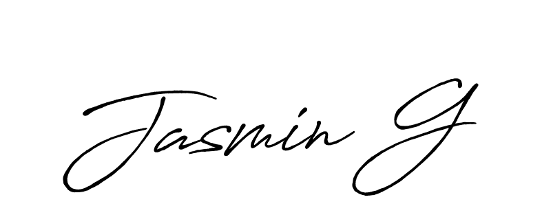 It looks lik you need a new signature style for name Jasmin G. Design unique handwritten (Antro_Vectra_Bolder) signature with our free signature maker in just a few clicks. Jasmin G signature style 7 images and pictures png