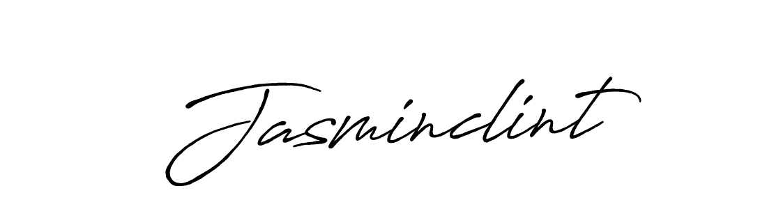 Make a beautiful signature design for name Jasminclint. With this signature (Antro_Vectra_Bolder) style, you can create a handwritten signature for free. Jasminclint signature style 7 images and pictures png