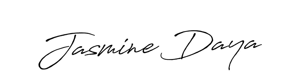 How to make Jasmine Daya name signature. Use Antro_Vectra_Bolder style for creating short signs online. This is the latest handwritten sign. Jasmine Daya signature style 7 images and pictures png