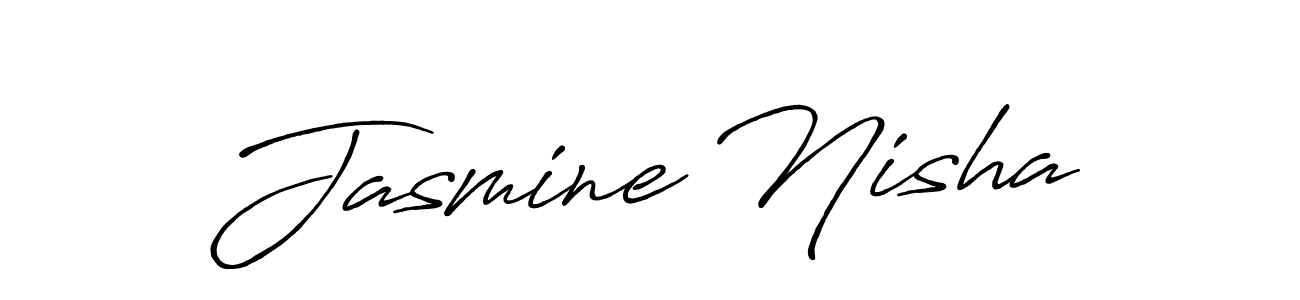 Create a beautiful signature design for name Jasmine Nisha. With this signature (Antro_Vectra_Bolder) fonts, you can make a handwritten signature for free. Jasmine Nisha signature style 7 images and pictures png