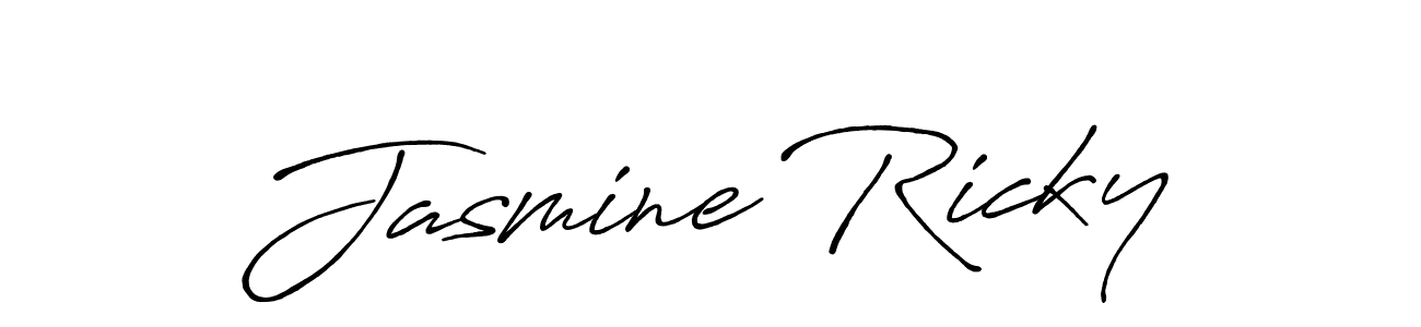 Create a beautiful signature design for name Jasmine Ricky. With this signature (Antro_Vectra_Bolder) fonts, you can make a handwritten signature for free. Jasmine Ricky signature style 7 images and pictures png