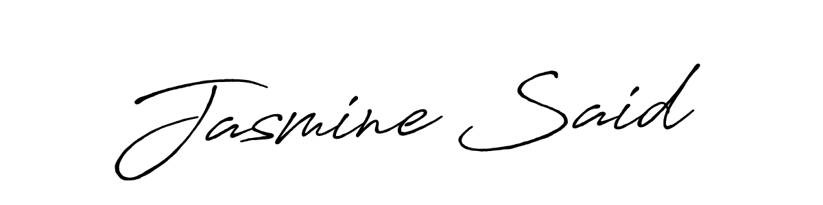 How to make Jasmine Said name signature. Use Antro_Vectra_Bolder style for creating short signs online. This is the latest handwritten sign. Jasmine Said signature style 7 images and pictures png