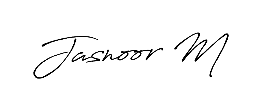 It looks lik you need a new signature style for name Jasnoor M. Design unique handwritten (Antro_Vectra_Bolder) signature with our free signature maker in just a few clicks. Jasnoor M signature style 7 images and pictures png