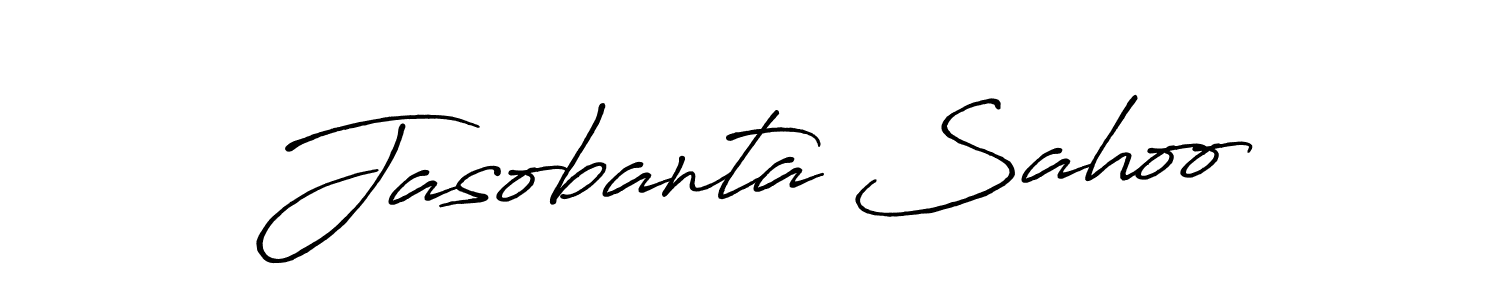 How to make Jasobanta Sahoo name signature. Use Antro_Vectra_Bolder style for creating short signs online. This is the latest handwritten sign. Jasobanta Sahoo signature style 7 images and pictures png