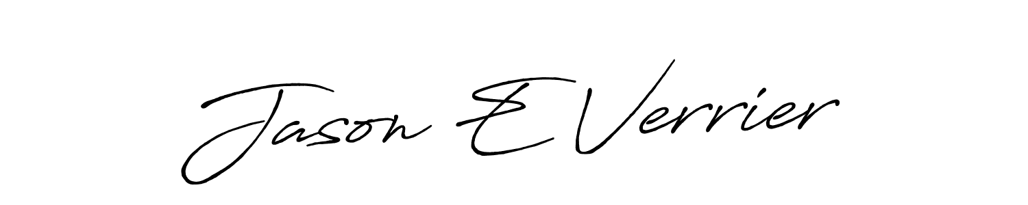 Jason E Verrier stylish signature style. Best Handwritten Sign (Antro_Vectra_Bolder) for my name. Handwritten Signature Collection Ideas for my name Jason E Verrier. Jason E Verrier signature style 7 images and pictures png