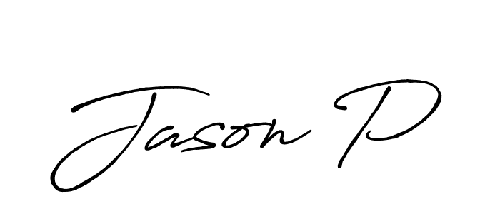 Create a beautiful signature design for name Jason P. With this signature (Antro_Vectra_Bolder) fonts, you can make a handwritten signature for free. Jason P signature style 7 images and pictures png