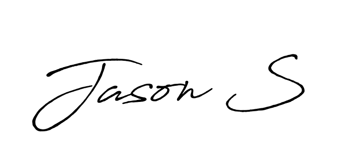 Jason S stylish signature style. Best Handwritten Sign (Antro_Vectra_Bolder) for my name. Handwritten Signature Collection Ideas for my name Jason S. Jason S signature style 7 images and pictures png