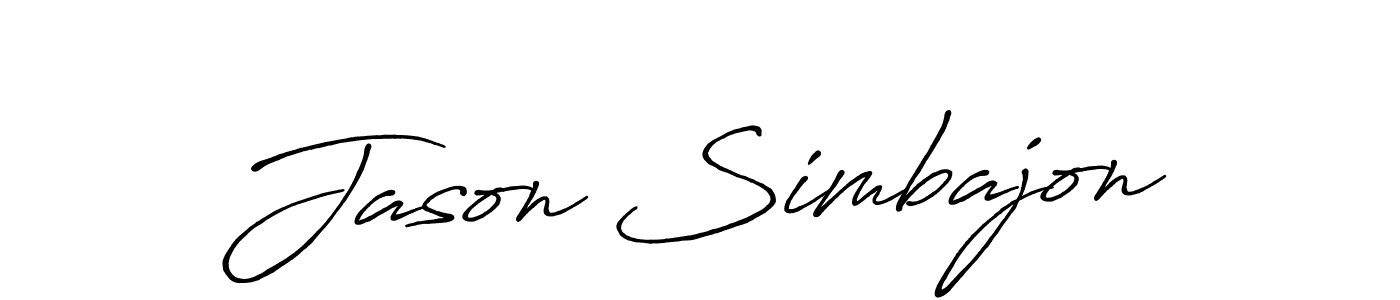 if you are searching for the best signature style for your name Jason Simbajon. so please give up your signature search. here we have designed multiple signature styles  using Antro_Vectra_Bolder. Jason Simbajon signature style 7 images and pictures png