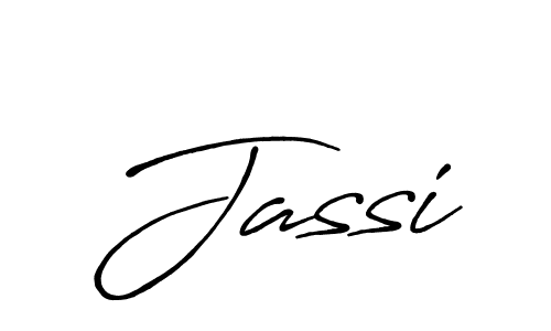 Use a signature maker to create a handwritten signature online. With this signature software, you can design (Antro_Vectra_Bolder) your own signature for name Jassi. Jassi signature style 7 images and pictures png