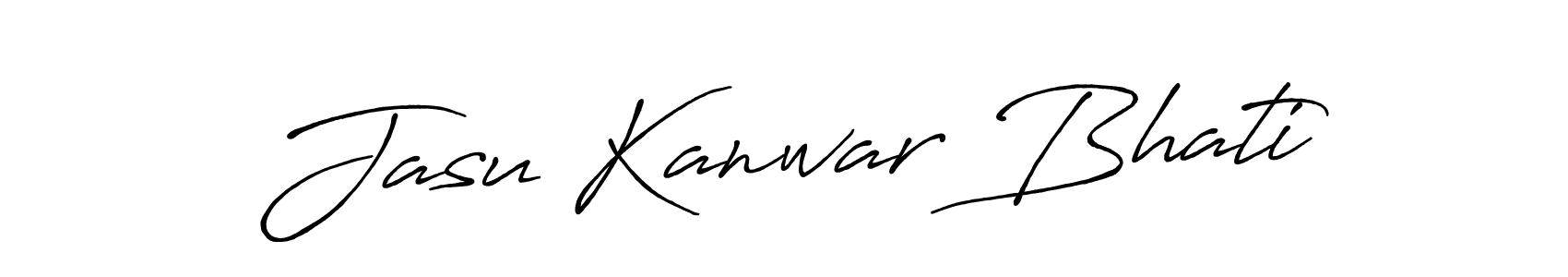 Make a beautiful signature design for name Jasu Kanwar Bhati. With this signature (Antro_Vectra_Bolder) style, you can create a handwritten signature for free. Jasu Kanwar Bhati signature style 7 images and pictures png