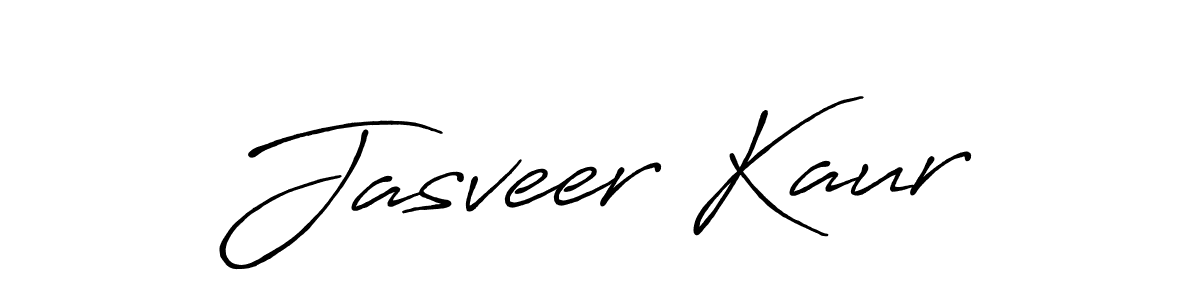 How to make Jasveer Kaur name signature. Use Antro_Vectra_Bolder style for creating short signs online. This is the latest handwritten sign. Jasveer Kaur signature style 7 images and pictures png