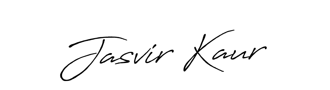 How to make Jasvir Kaur name signature. Use Antro_Vectra_Bolder style for creating short signs online. This is the latest handwritten sign. Jasvir Kaur signature style 7 images and pictures png