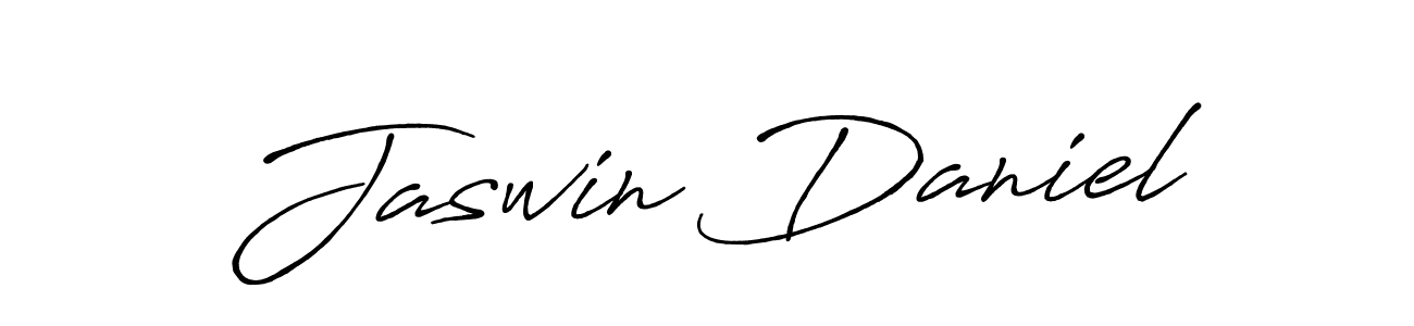 How to make Jaswin Daniel name signature. Use Antro_Vectra_Bolder style for creating short signs online. This is the latest handwritten sign. Jaswin Daniel signature style 7 images and pictures png