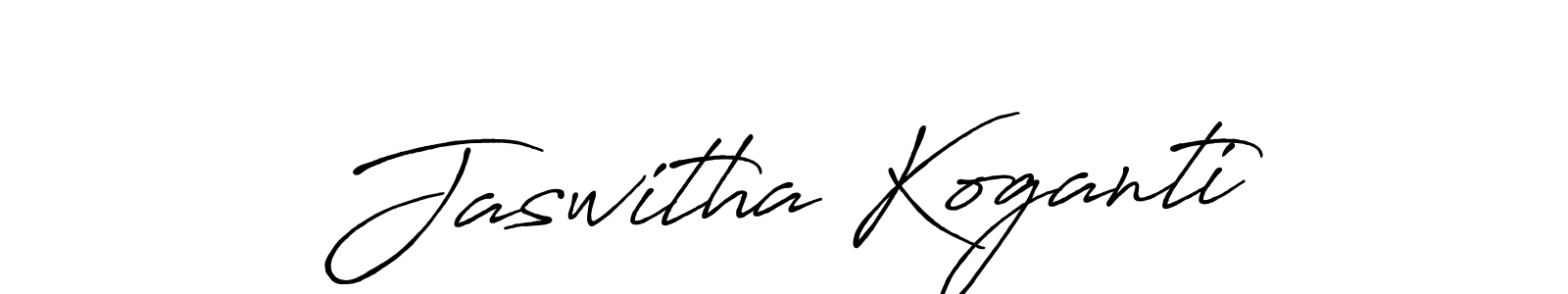 This is the best signature style for the Jaswitha Koganti name. Also you like these signature font (Antro_Vectra_Bolder). Mix name signature. Jaswitha Koganti signature style 7 images and pictures png