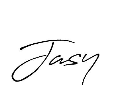 Jasy stylish signature style. Best Handwritten Sign (Antro_Vectra_Bolder) for my name. Handwritten Signature Collection Ideas for my name Jasy. Jasy signature style 7 images and pictures png