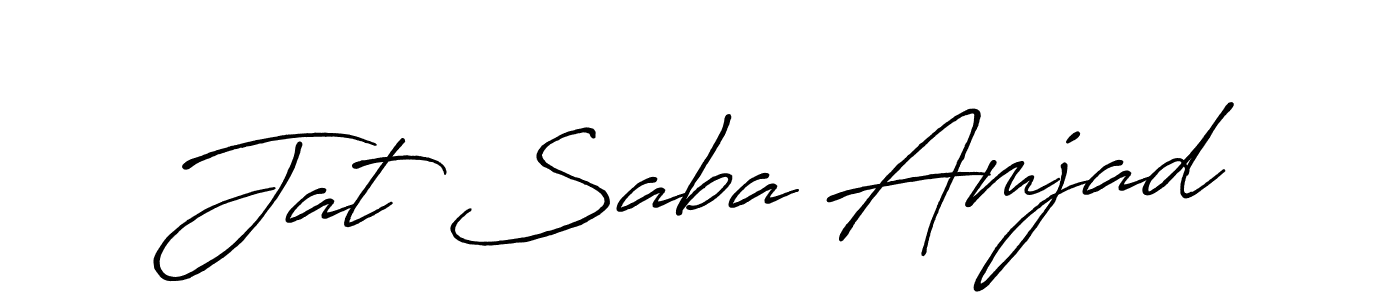 How to make Jat Saba Amjad name signature. Use Antro_Vectra_Bolder style for creating short signs online. This is the latest handwritten sign. Jat Saba Amjad signature style 7 images and pictures png