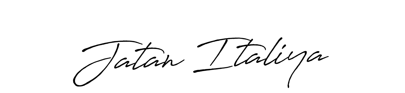 Use a signature maker to create a handwritten signature online. With this signature software, you can design (Antro_Vectra_Bolder) your own signature for name Jatan Italiya. Jatan Italiya signature style 7 images and pictures png