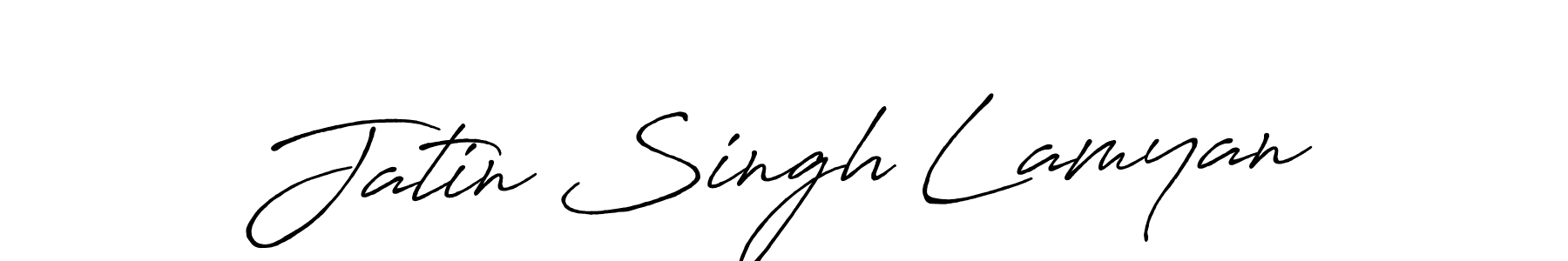 Make a beautiful signature design for name Jatin Singh Lamyan. With this signature (Antro_Vectra_Bolder) style, you can create a handwritten signature for free. Jatin Singh Lamyan signature style 7 images and pictures png