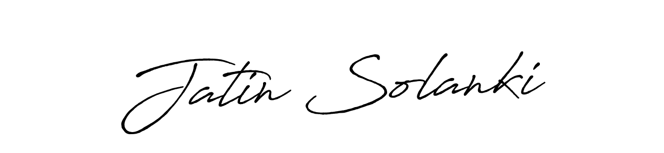 Make a beautiful signature design for name Jatin Solanki. With this signature (Antro_Vectra_Bolder) style, you can create a handwritten signature for free. Jatin Solanki signature style 7 images and pictures png