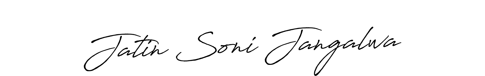 How to make Jatin Soni Jangalwa name signature. Use Antro_Vectra_Bolder style for creating short signs online. This is the latest handwritten sign. Jatin Soni Jangalwa signature style 7 images and pictures png