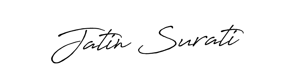 Create a beautiful signature design for name Jatin Surati. With this signature (Antro_Vectra_Bolder) fonts, you can make a handwritten signature for free. Jatin Surati signature style 7 images and pictures png