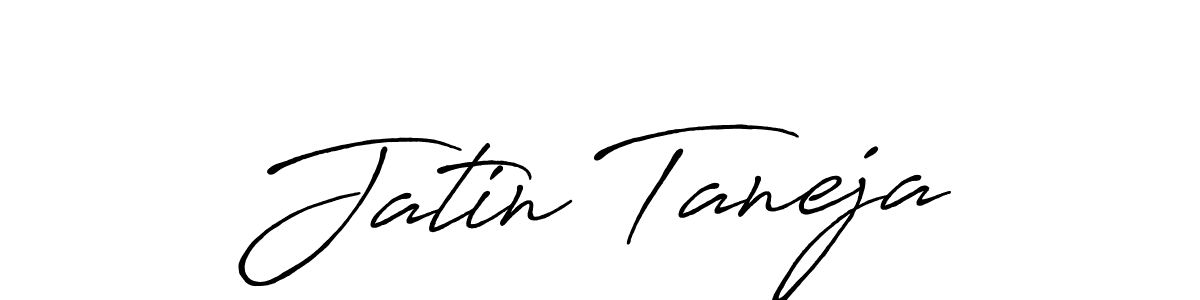 How to make Jatin Taneja name signature. Use Antro_Vectra_Bolder style for creating short signs online. This is the latest handwritten sign. Jatin Taneja signature style 7 images and pictures png