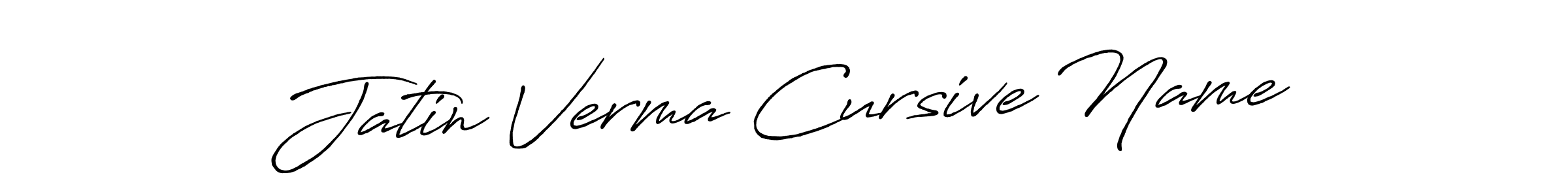 The best way (Antro_Vectra_Bolder) to make a short signature is to pick only two or three words in your name. The name Jatin Verma Cursive Name include a total of six letters. For converting this name. Jatin Verma Cursive Name signature style 7 images and pictures png