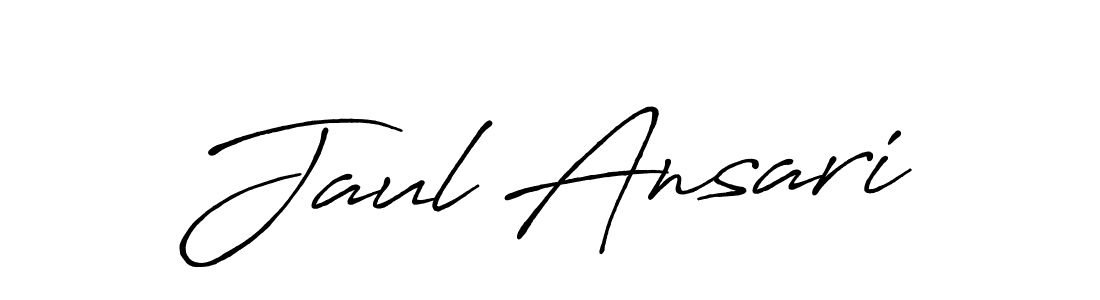 Design your own signature with our free online signature maker. With this signature software, you can create a handwritten (Antro_Vectra_Bolder) signature for name Jaul Ansari. Jaul Ansari signature style 7 images and pictures png