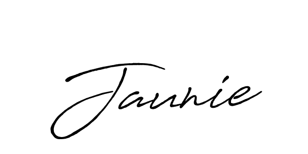 Use a signature maker to create a handwritten signature online. With this signature software, you can design (Antro_Vectra_Bolder) your own signature for name Jaunie. Jaunie signature style 7 images and pictures png