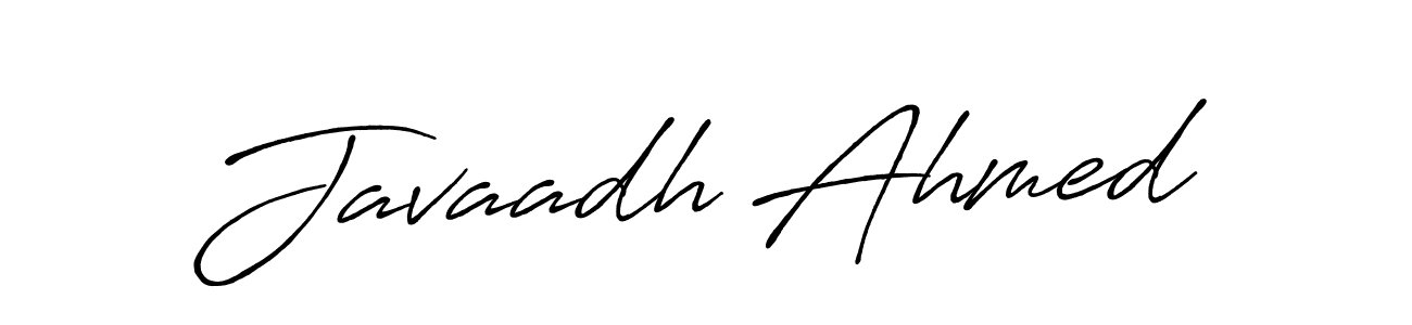 Make a beautiful signature design for name Javaadh Ahmed. With this signature (Antro_Vectra_Bolder) style, you can create a handwritten signature for free. Javaadh Ahmed signature style 7 images and pictures png