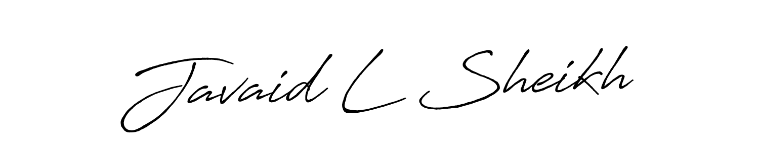 Use a signature maker to create a handwritten signature online. With this signature software, you can design (Antro_Vectra_Bolder) your own signature for name Javaid L Sheikh. Javaid L Sheikh signature style 7 images and pictures png