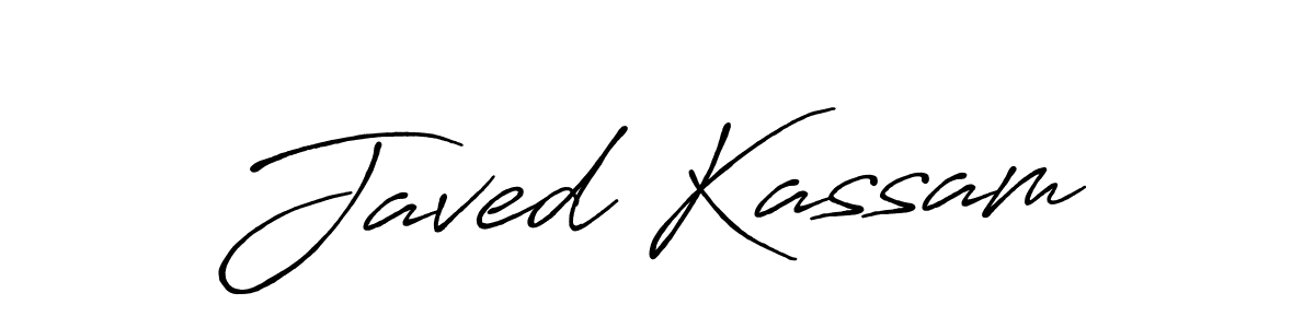 Design your own signature with our free online signature maker. With this signature software, you can create a handwritten (Antro_Vectra_Bolder) signature for name Javed Kassam. Javed Kassam signature style 7 images and pictures png