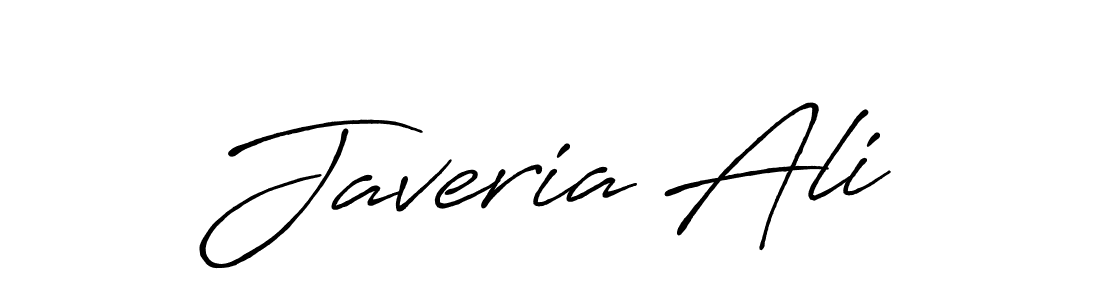 Create a beautiful signature design for name Javeria Ali. With this signature (Antro_Vectra_Bolder) fonts, you can make a handwritten signature for free. Javeria Ali signature style 7 images and pictures png