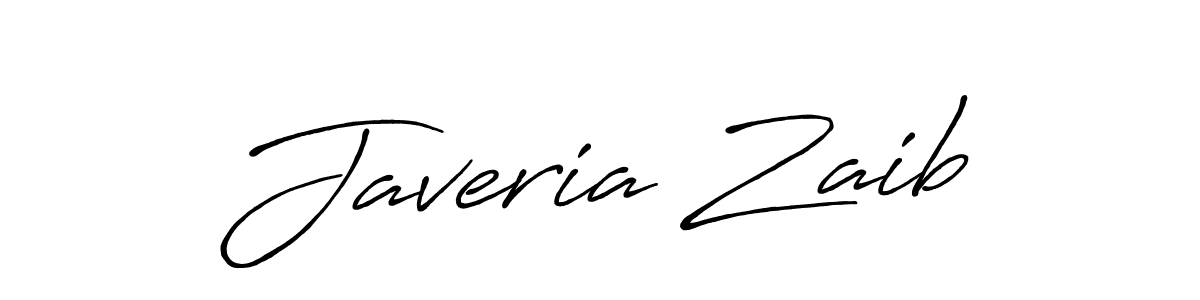 How to make Javeria Zaib name signature. Use Antro_Vectra_Bolder style for creating short signs online. This is the latest handwritten sign. Javeria Zaib signature style 7 images and pictures png