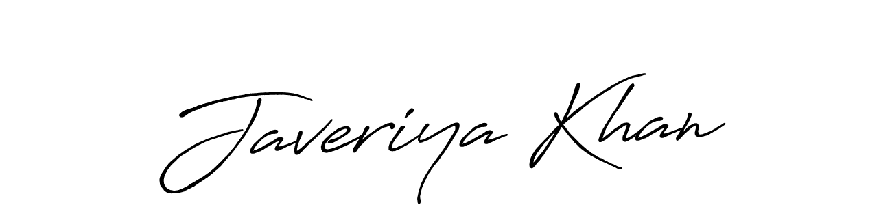 Create a beautiful signature design for name Javeriya Khan. With this signature (Antro_Vectra_Bolder) fonts, you can make a handwritten signature for free. Javeriya Khan signature style 7 images and pictures png