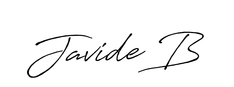 Similarly Antro_Vectra_Bolder is the best handwritten signature design. Signature creator online .You can use it as an online autograph creator for name Javide B. Javide B signature style 7 images and pictures png