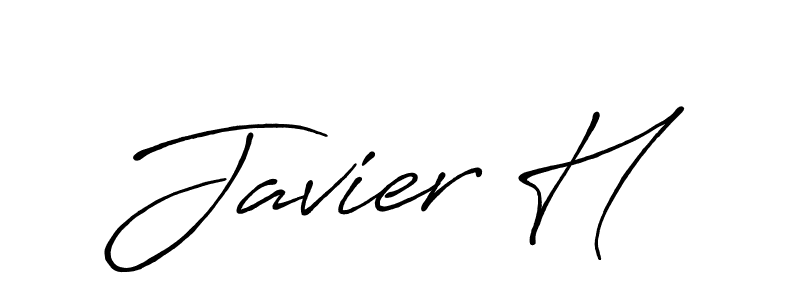 How to make Javier H name signature. Use Antro_Vectra_Bolder style for creating short signs online. This is the latest handwritten sign. Javier H signature style 7 images and pictures png