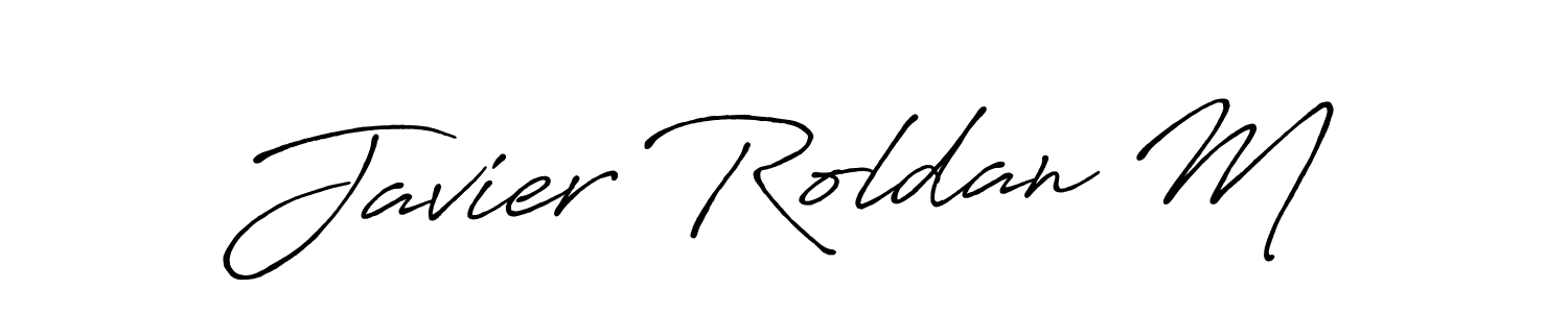 Make a beautiful signature design for name Javier Roldan M. With this signature (Antro_Vectra_Bolder) style, you can create a handwritten signature for free. Javier Roldan M signature style 7 images and pictures png